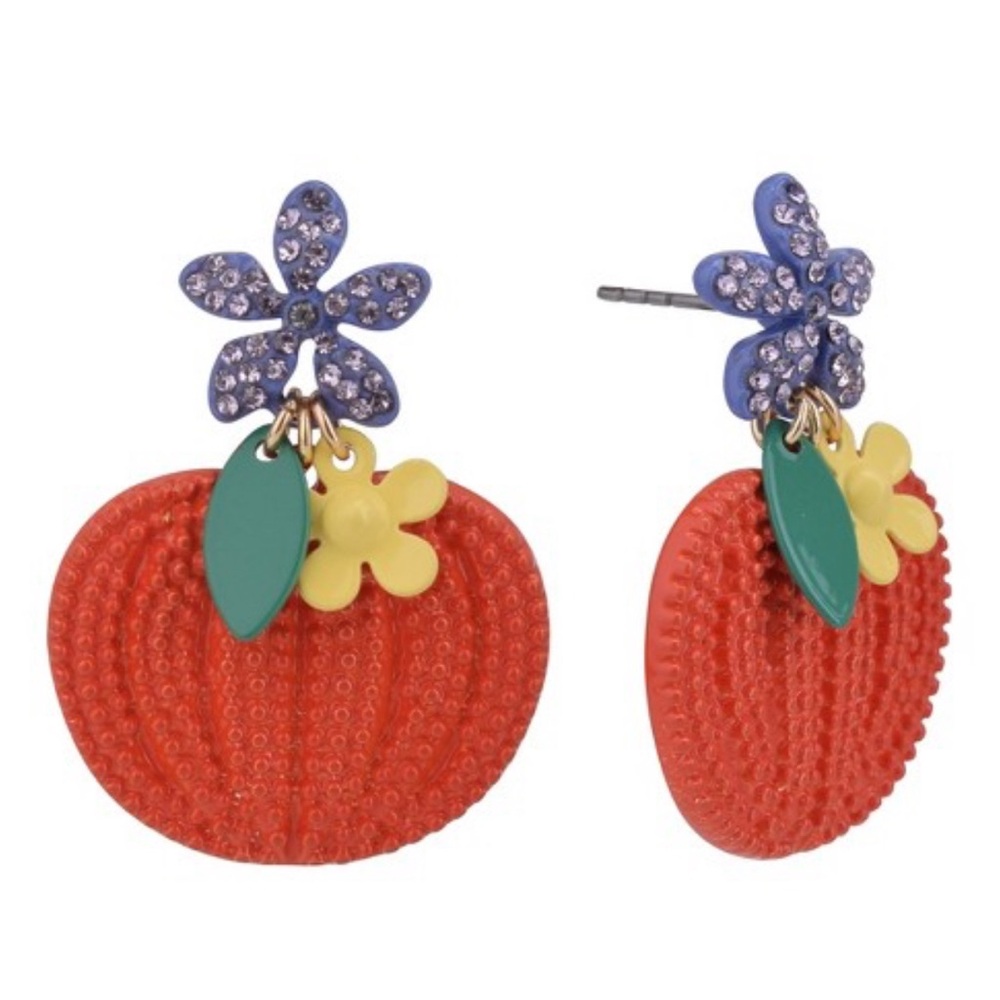 Isaac Mizrahi New York Textured Pumpkin Earrings NWTβ